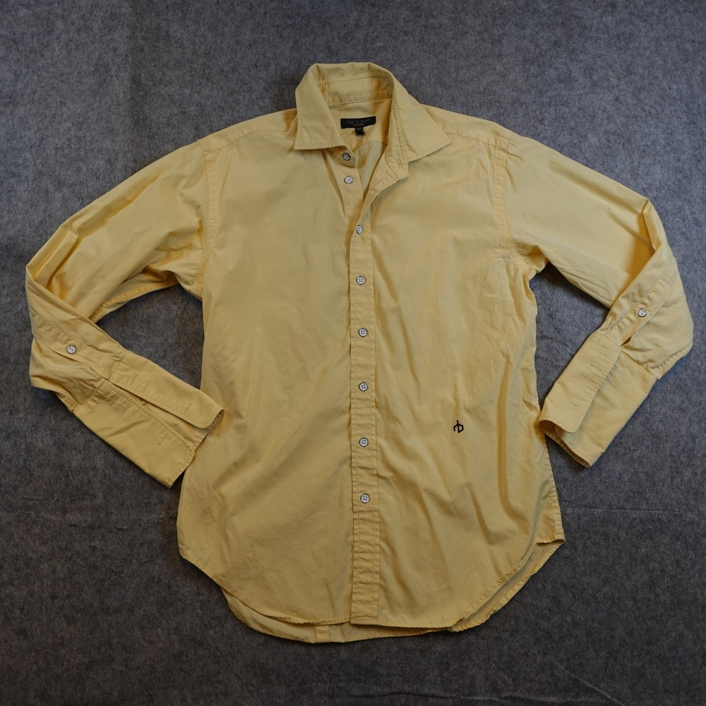Rag & Bone Top Women XXS Butter Yellow Diana Button Poplin Long Sleeve Cotton